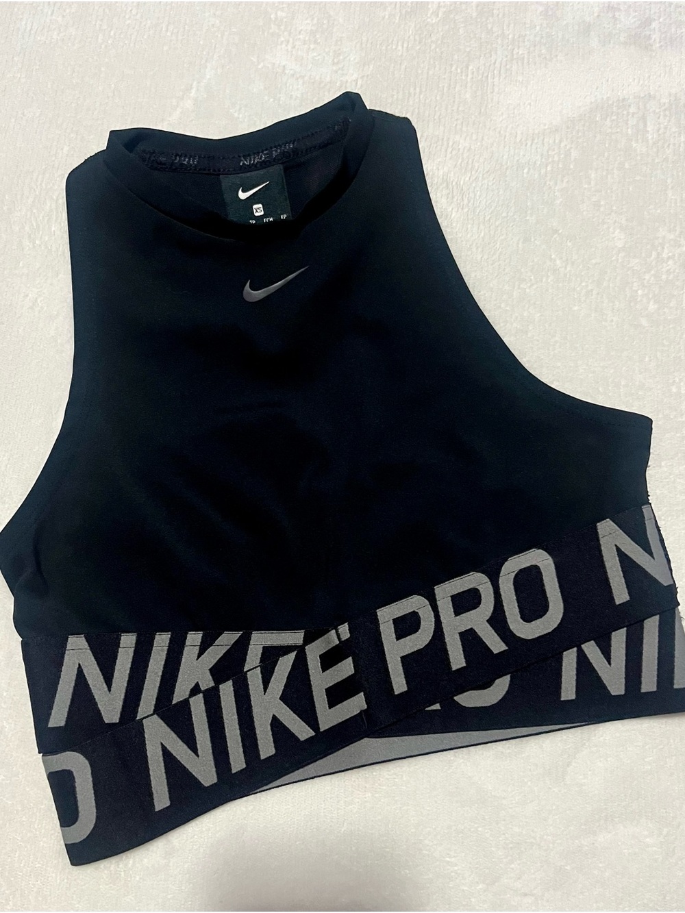 Nike Black Pro High Neck Sports Crop Top